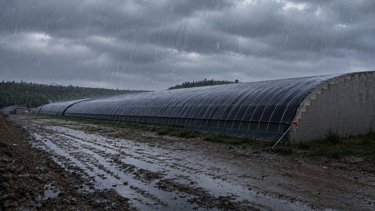 降雨天气中温室覆盖黑色保温棉被的应用场景